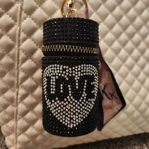 Black Rhinestone Love Keychain/Bag Charm